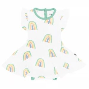 NWT Kyte Baby Rainbow Twirl Bodysuit Dress